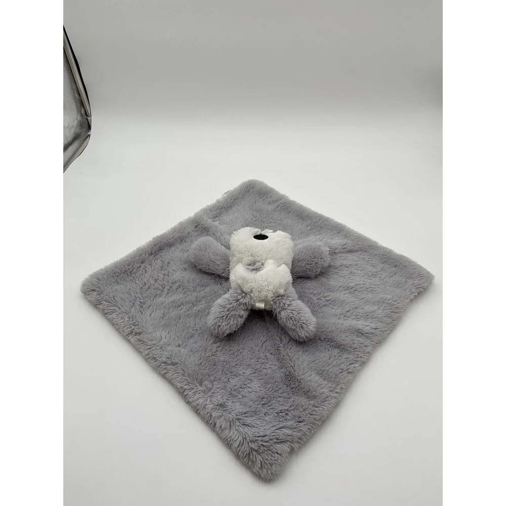 Oobles Dog Security Blanket Lovey Gray White Faux Fur Puppy Plush Snuggler 05801